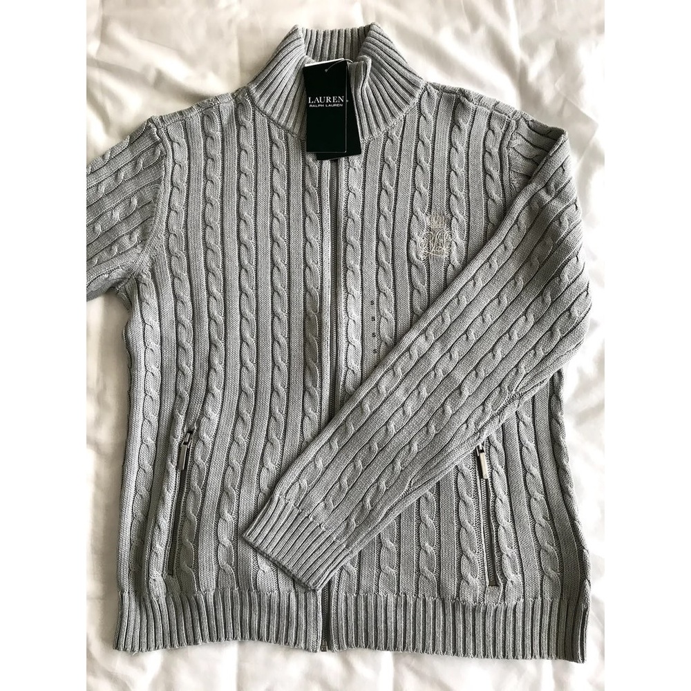 Lauren Ralph Lauren Cable-Knit Zip-Up Cardigan